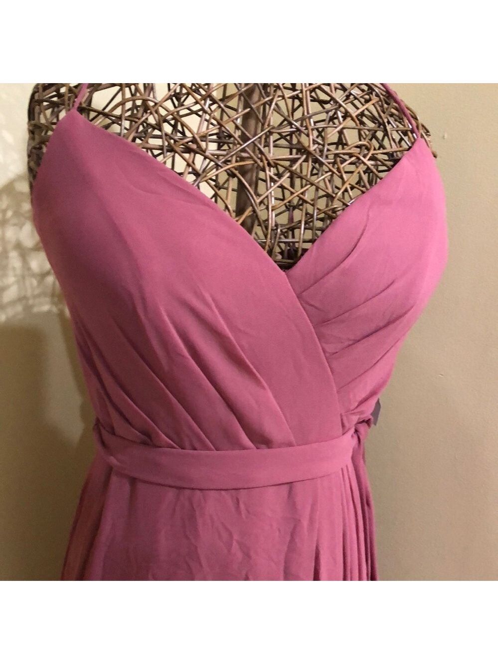 Mauve Straps Bridesmaids Evening Women’s Maxi Dress Gown Retail $225 - Picture 7 of 10